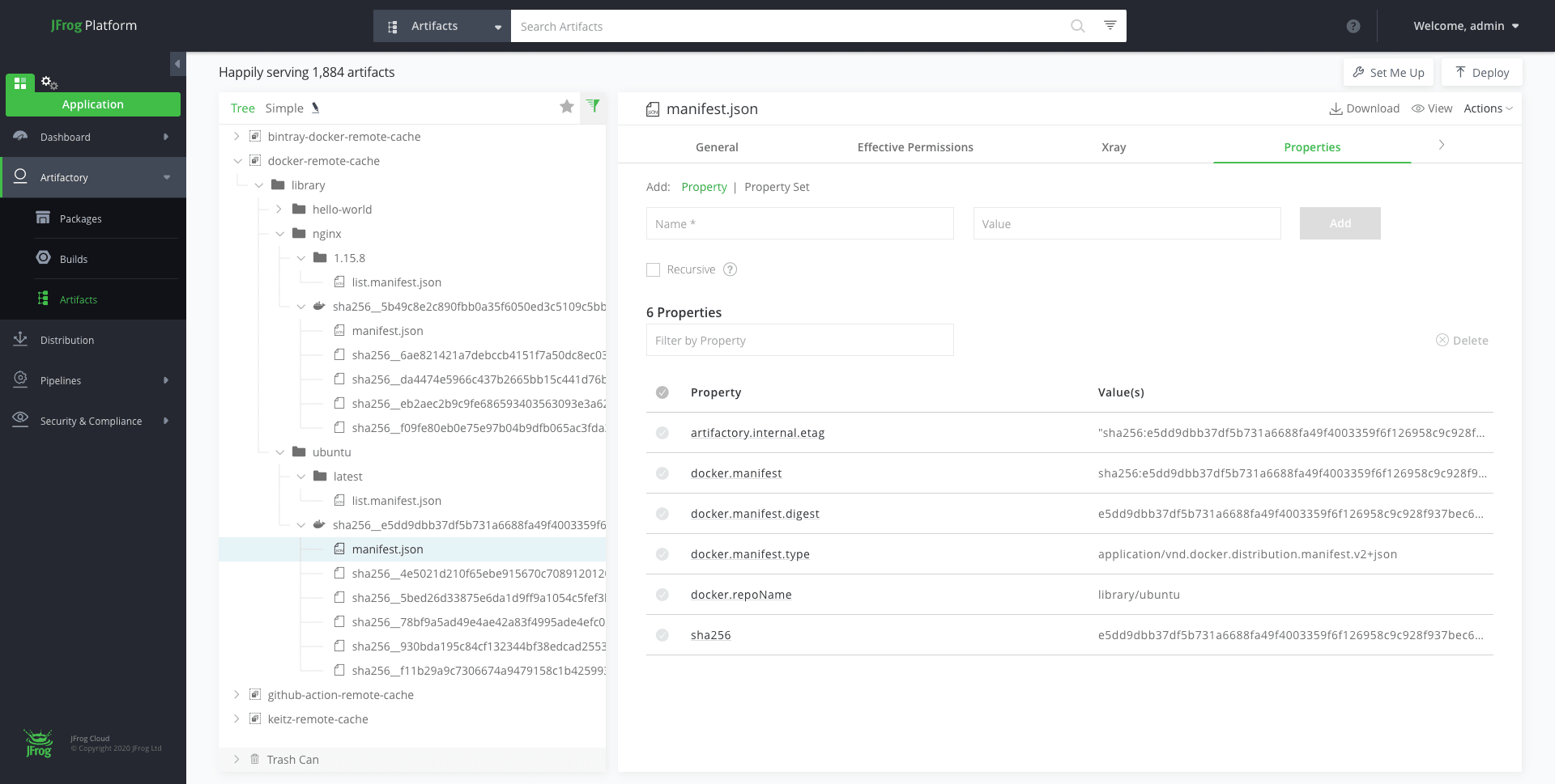 Docker manifest properties